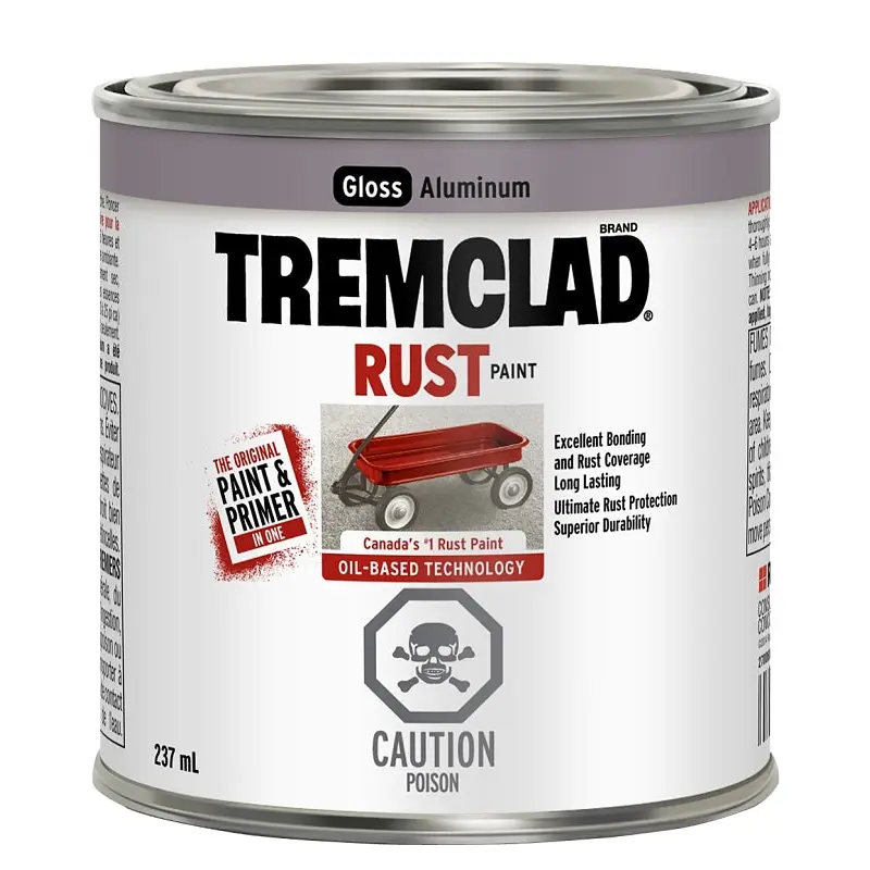 Tremclad 27006X125 Rust Preventative Paint, Oil, Gloss, Aluminum, 237 mL, Can