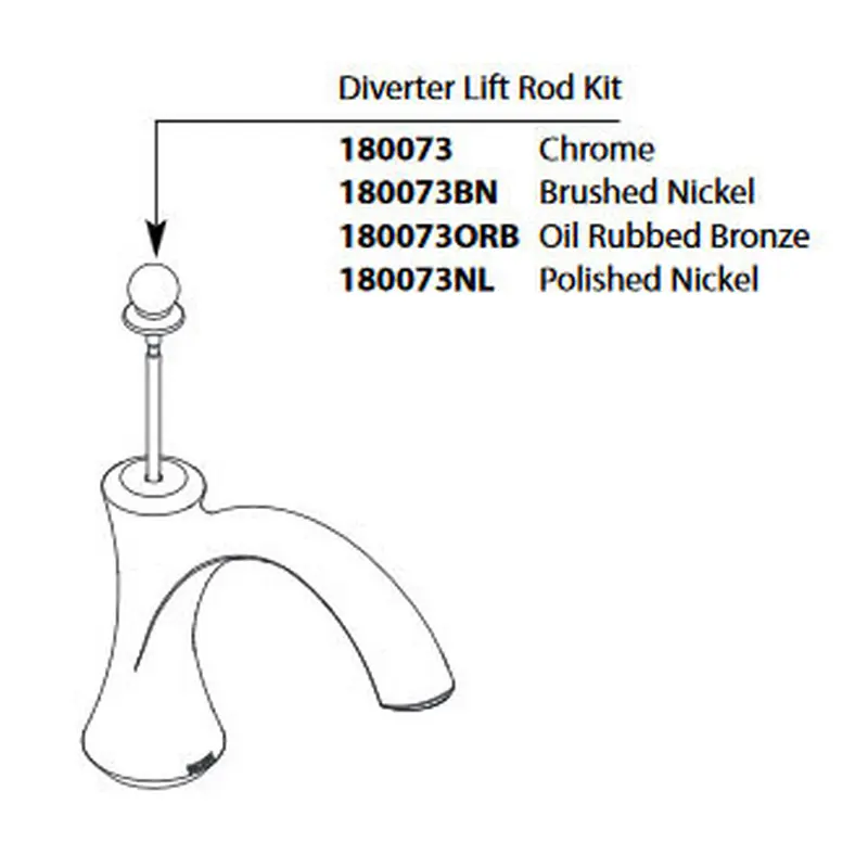 Wynford Brushed Nickel Diverter Rod KitBrushed Nickel