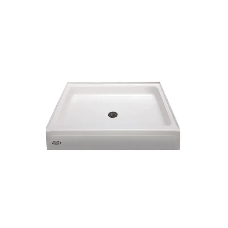 48 in. x 48 in. Center Drain 6 in. Shower Base in White