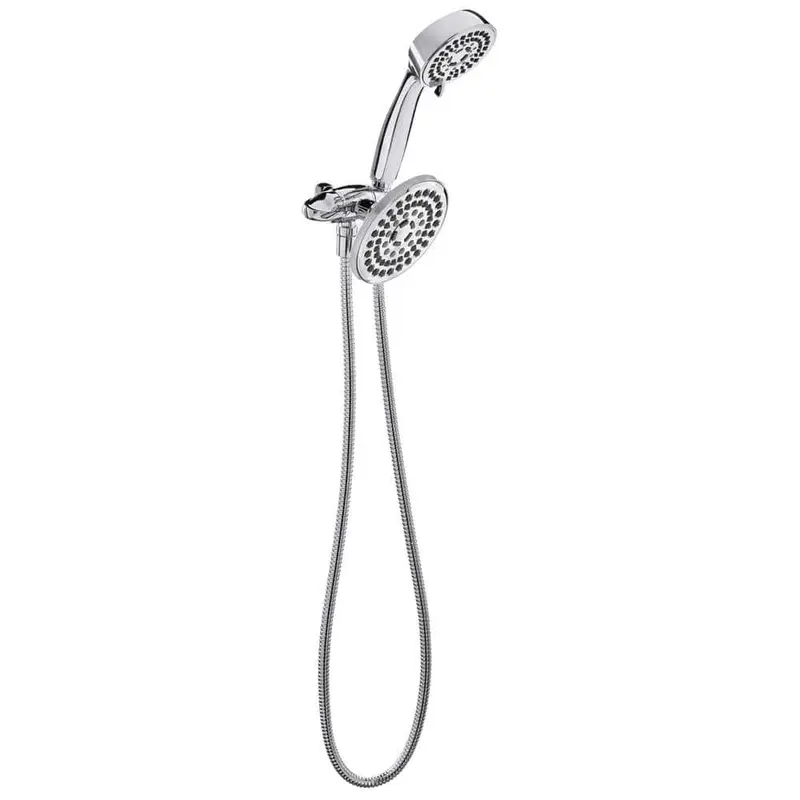 6-spray 5.5 in. Dual Shower Head and Handheld Shower Head in ChromeBrushed Nickel / 1.55