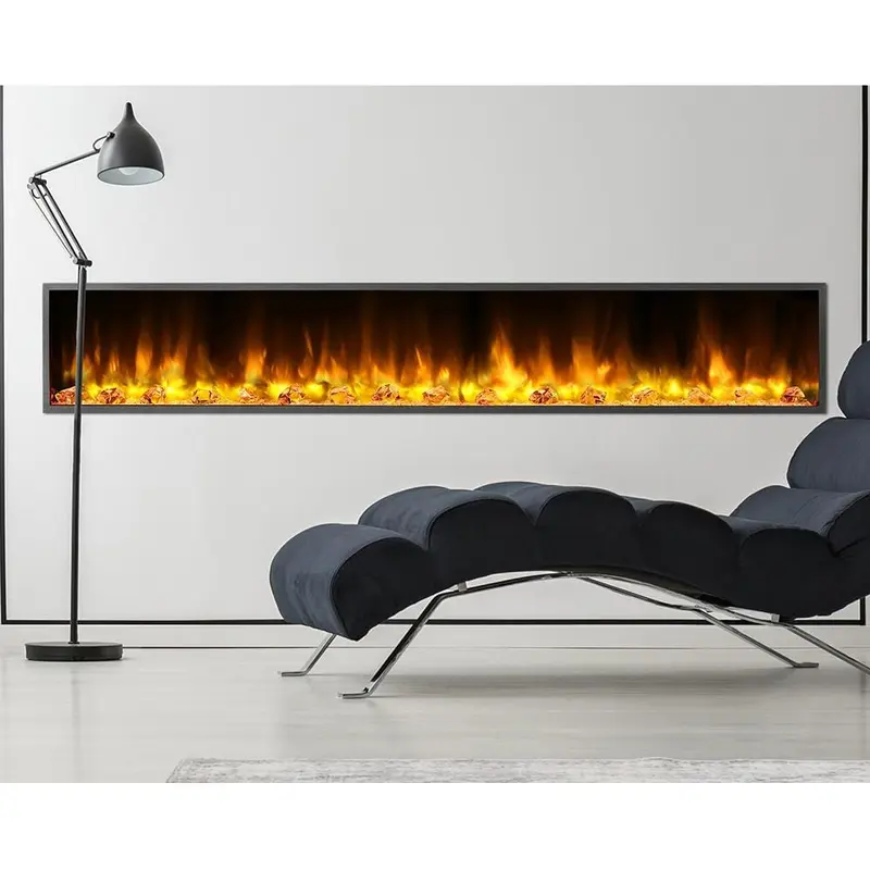80 in. Harmony Built-in LED Electric Fireplace in Black Trim117 / carton