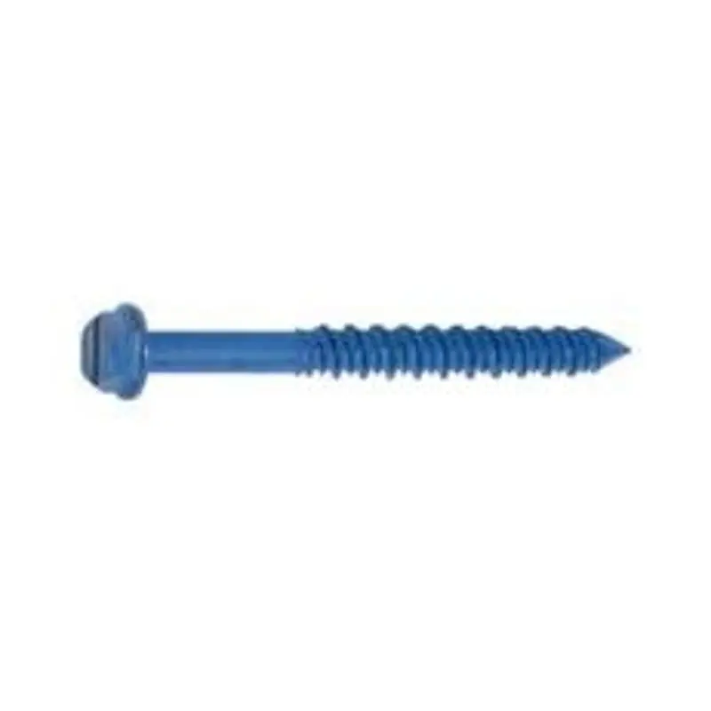 Cobra Anchors CobraTap 682C Concrete Screw, 1/4 in Dia, 2-1/4 in L, 425 lb, Steel, Cobra-Coated, 100/BX