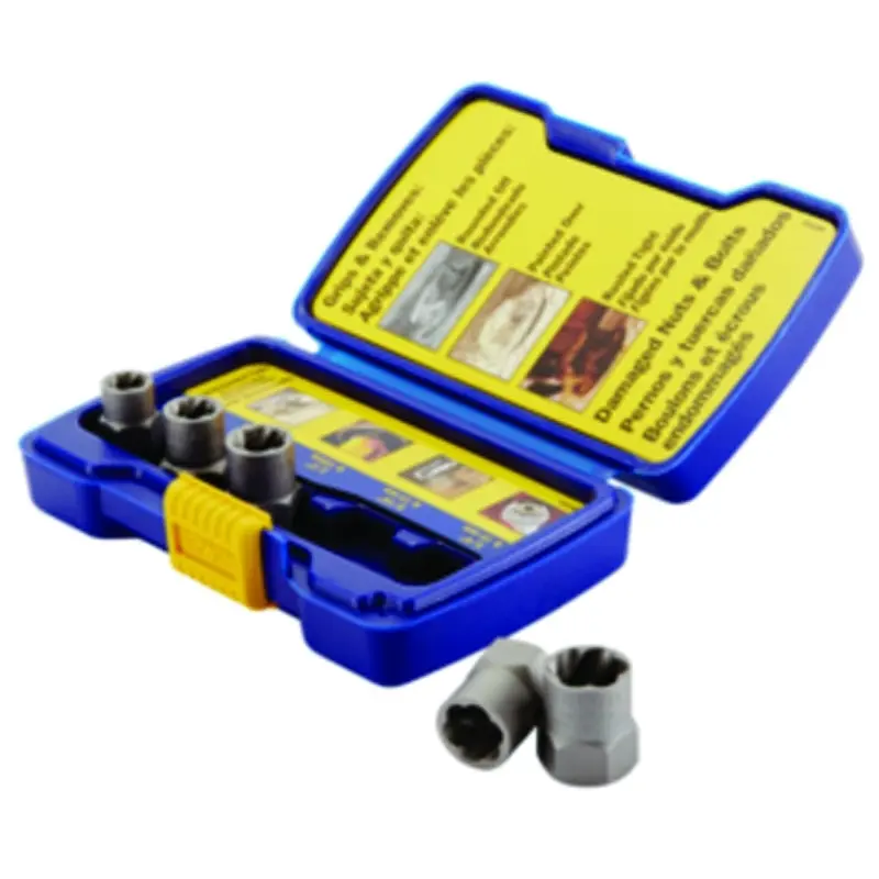 Irwin Bolt-Grip 394001 Bolt Extractor Set, 5-Piece, HCS, Specifications: Reverse Spiral Flute