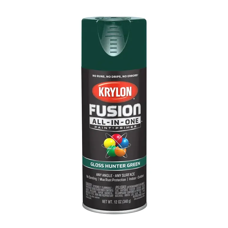 Krylon K02789007 Spray Paint, Gloss, Hunter Green, 12 oz, Can