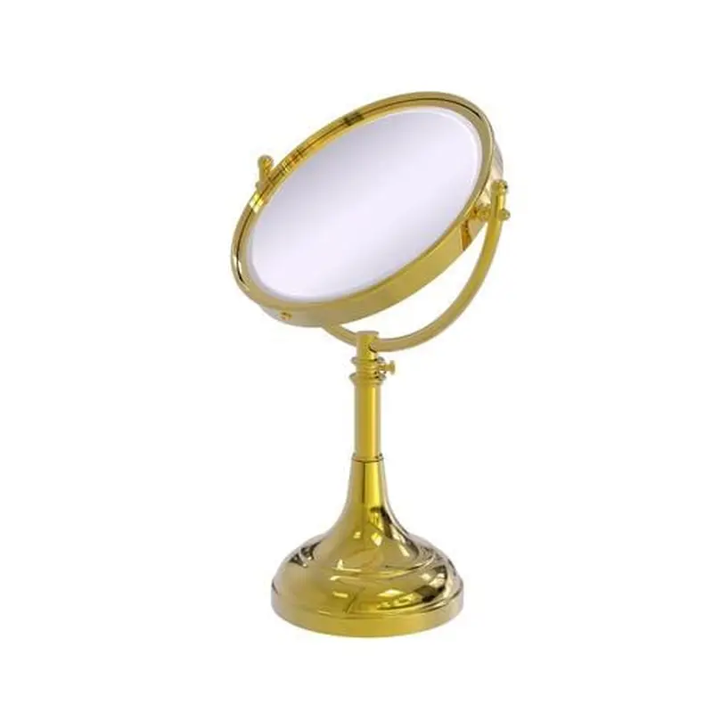 Allied Brass 8-in x 23.5-in Polished Brass Double-Sided Magnifying Countertop Vanity Mirror