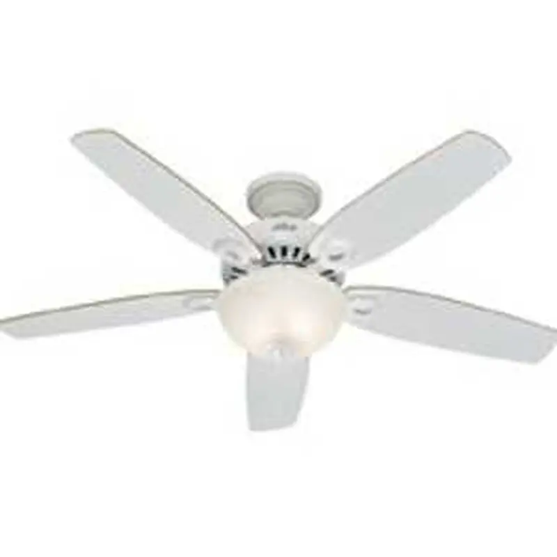 Hunter 53089 Ceiling Fan, 5-Blade, Beech/White Blade, 52 in Sweep, 3-Speed, With Lights: Yes