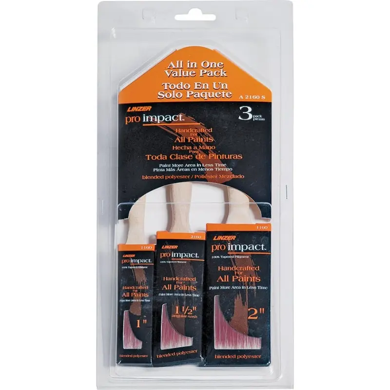 Linzer A2160S Paint Brush Set, Chiseled Trim, 3-Brush