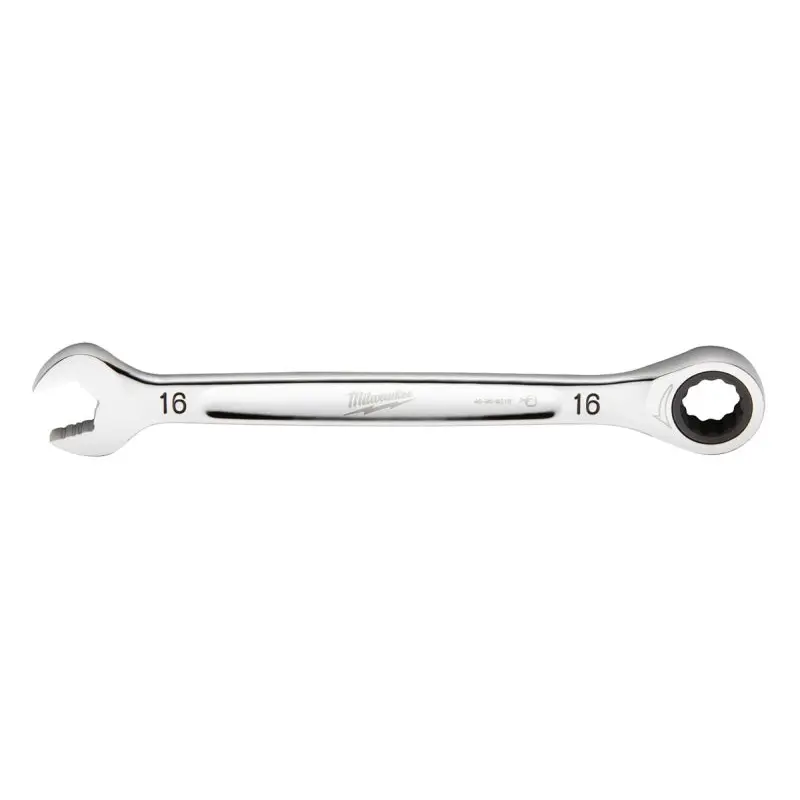 Milwaukee 45-96-9316 Ratcheting Combination Wrench, Metric, 16 mm Head, 8.58 in L, 12-Point, Steel, Chrome