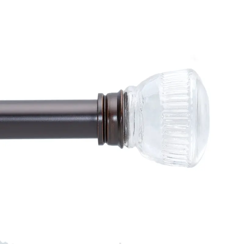 allen   roth 36-in To 72-in Oiled Bronze Steel Single Curtain Rod