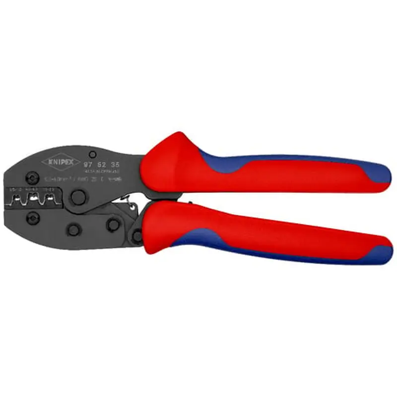 KNIPEX PreciForce Crimping Pliers for Non-Insulated Open Plug-Type Connectors (Model 97 52 35)