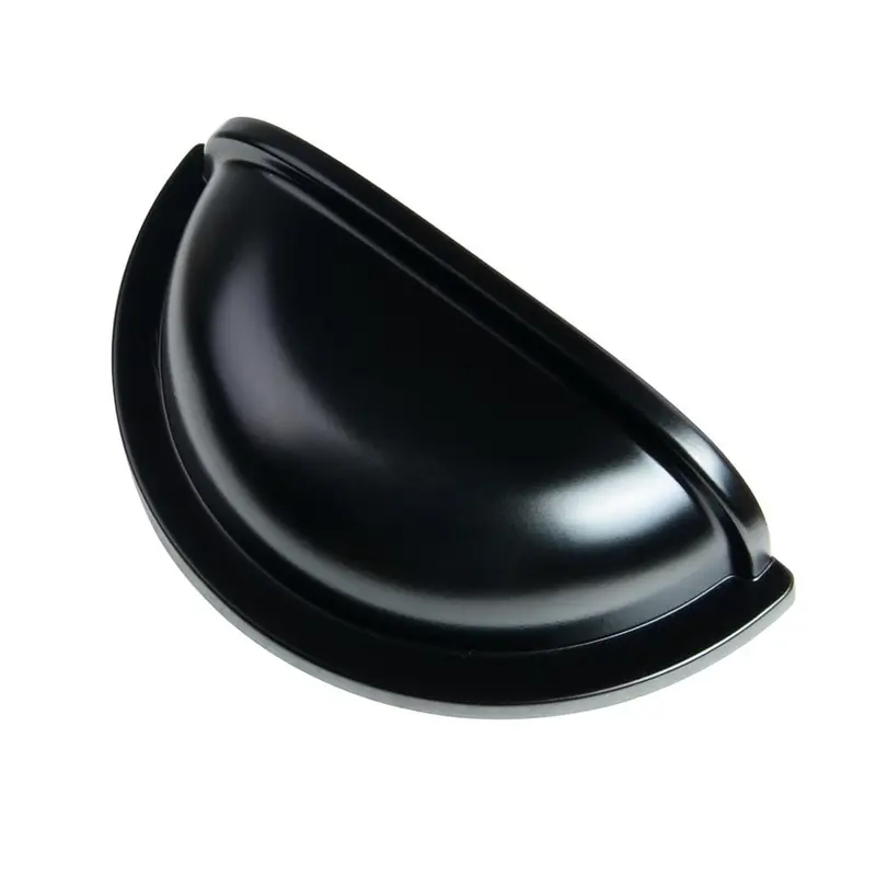 3 in. (76 mm) Center-to-Center Flat Black Traditional Bin Cup Drawer Pull (10-Pack)3 in. / Satin Nickel Finish / 2.82