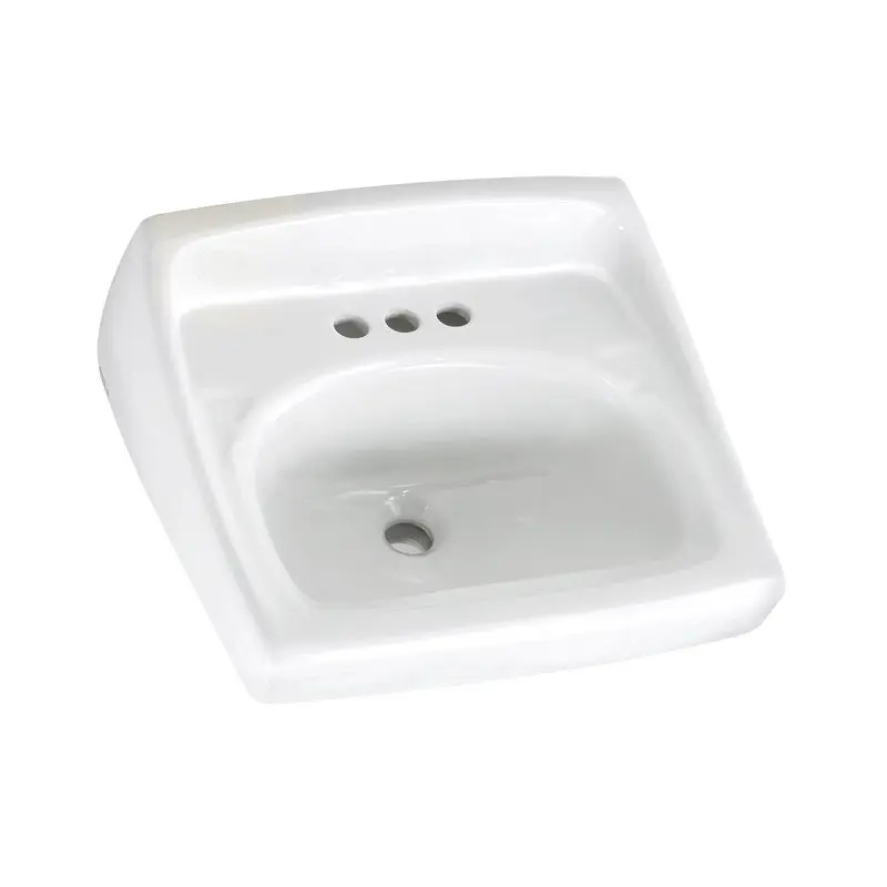 American Standard Lucerne Wall-Mounted Bathroom Vessel Sink with Faucet Holes on 4 in. Center in WhiteWhite / 46