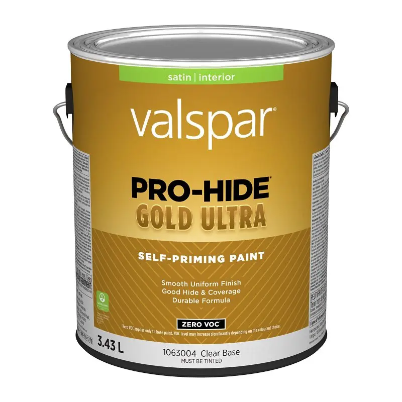 Pro-Hide Gold Ultra 029.1063004.007 Interior Self-Priming Paint, Satin, Clear, 1 gal, 37 sq-m Coverage Area