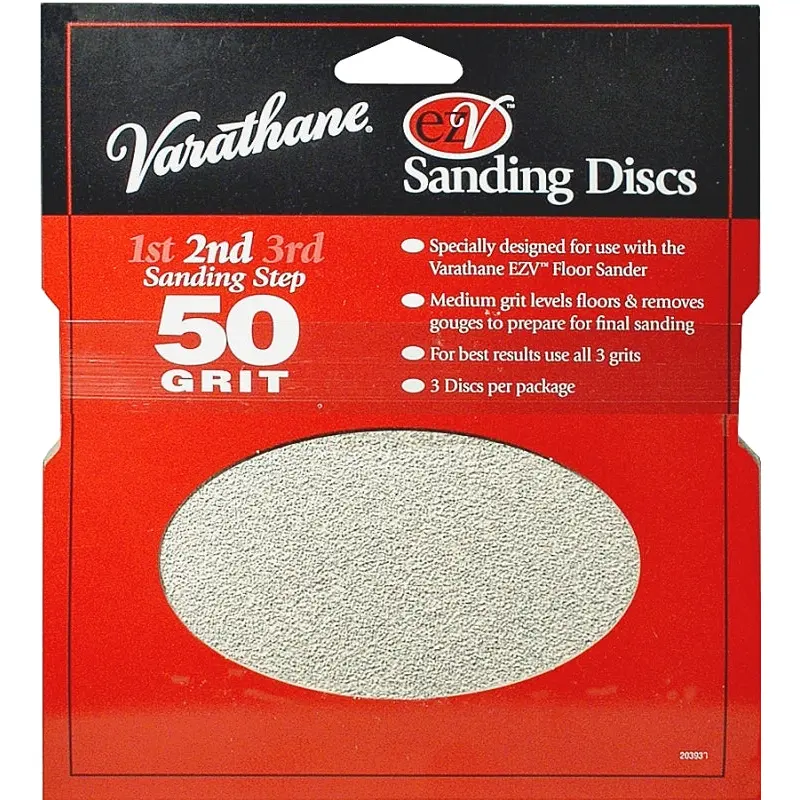 Varathane 203937 Sanding Disc, 7 in Dia, 50 Grit, Medium