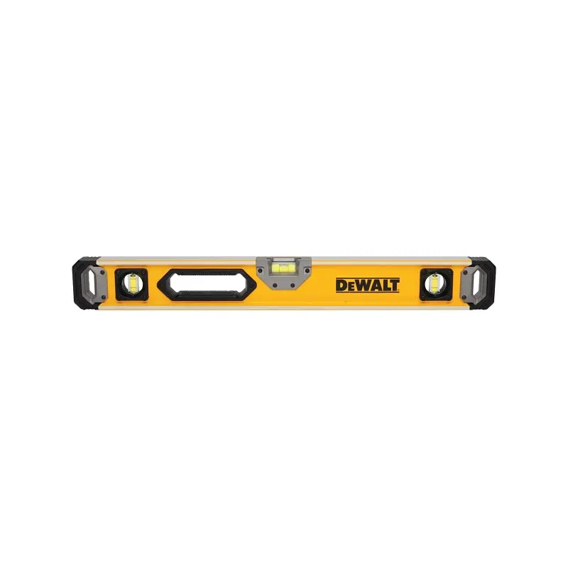 DeWALT DWHT43025 Box Beam Level, 24 in L, 3-Vial, 1-Hang Hole, Magnetic, Aluminum, Black/Yellow