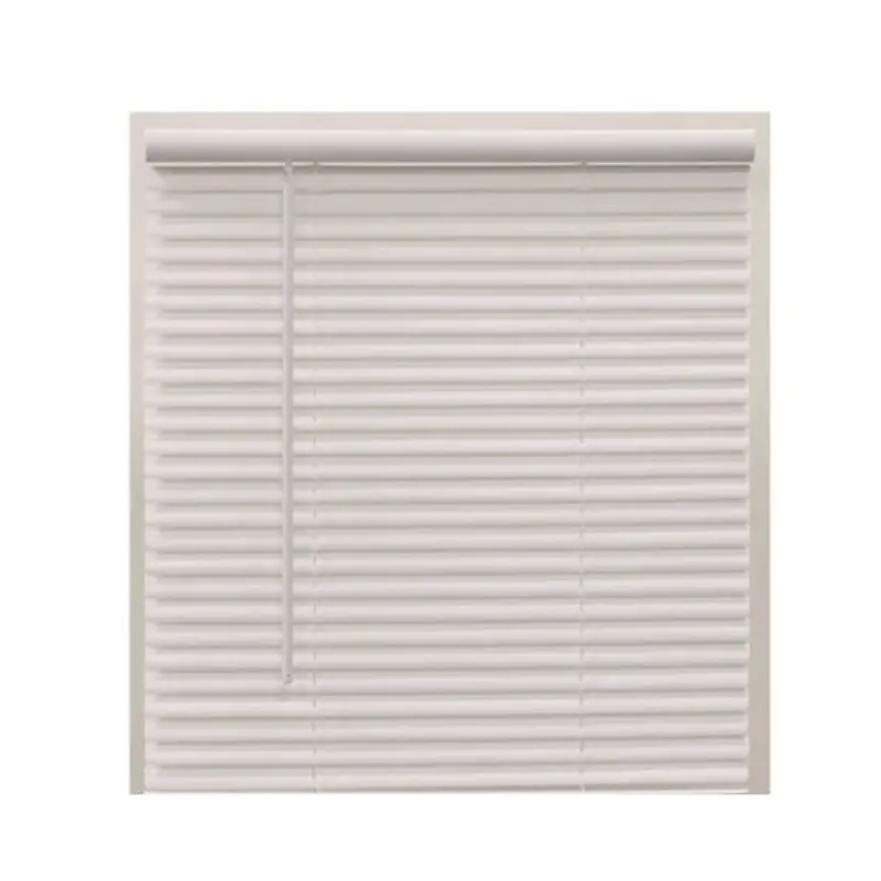Champion Pre-Cut White Cordless Light Filtering Vinyl Mini Blind with 1 in. Slats28 in. W X 72 in. L