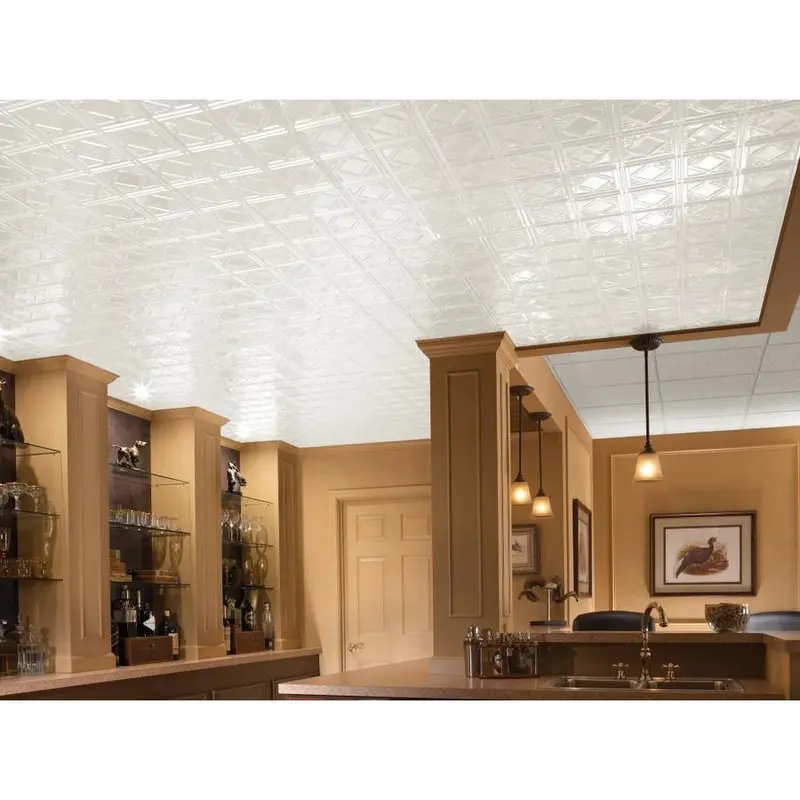 Armstrong Ceilings 48-in x 24-in Metallaire Fans White Metal/Tin Surface-Mount Panel Ceiling TilesBrass / Case