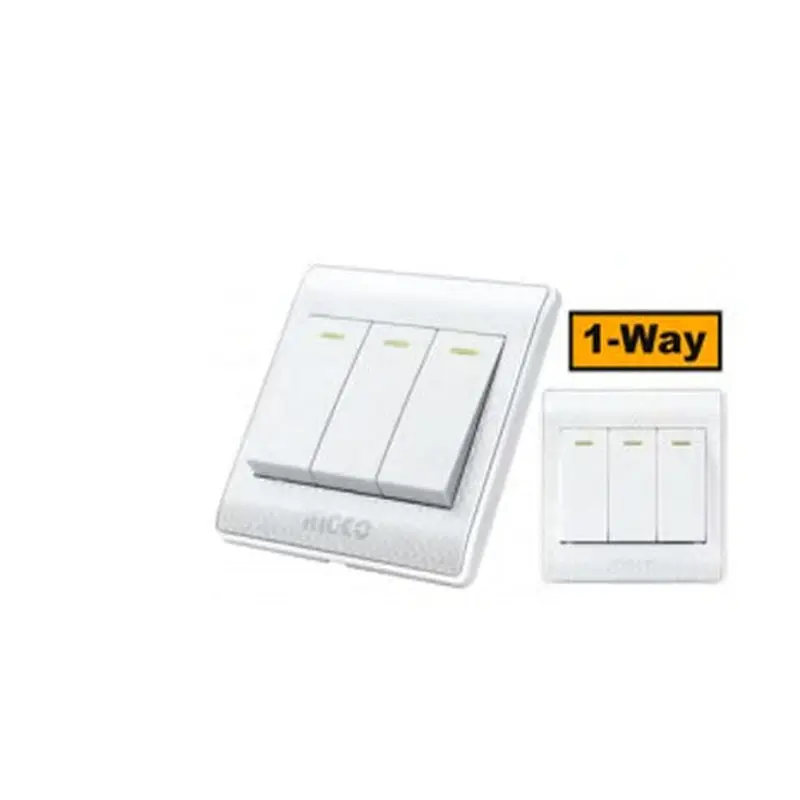 White Switch 3-Gang 1-Way
