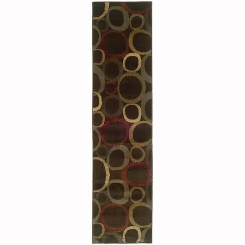 Archer Lane Banks 2 x 8 Brown Indoor Geometric Runner