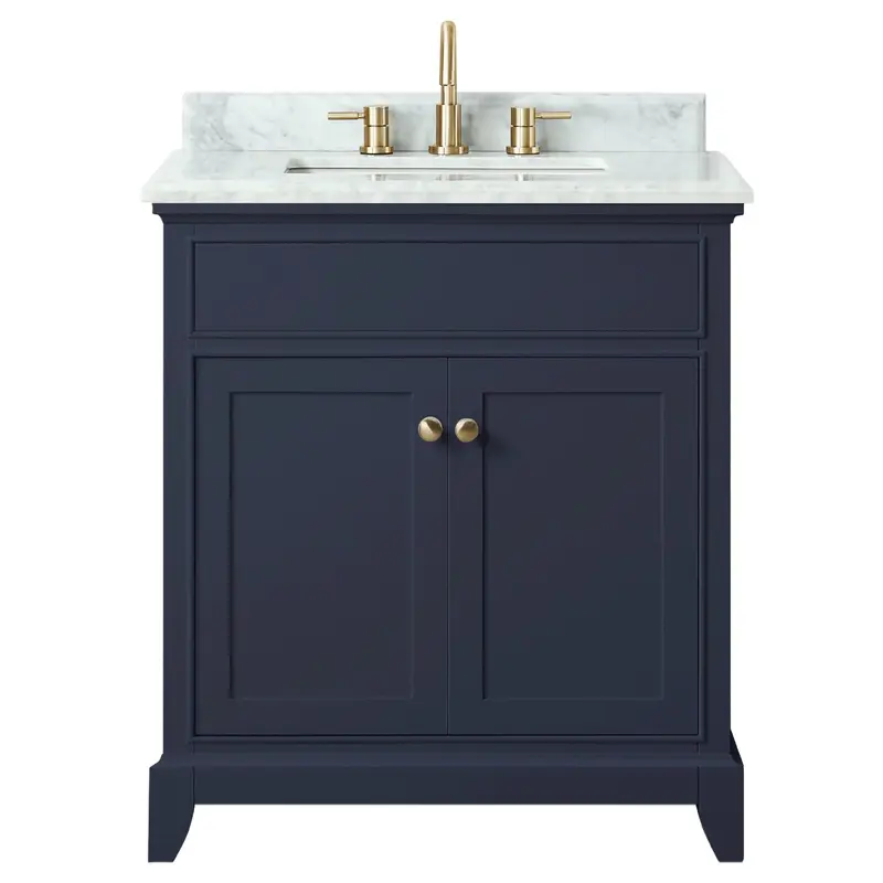 Aurora Blue 31 in. Vanity with Carrara Top
