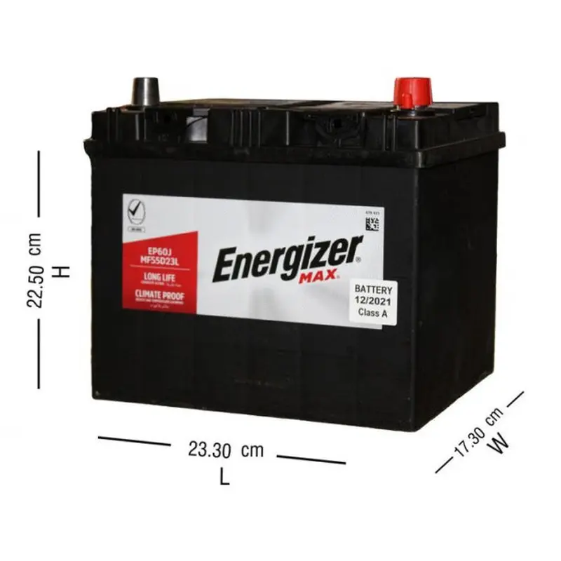Car Battery-60 Amps High Reverse Left