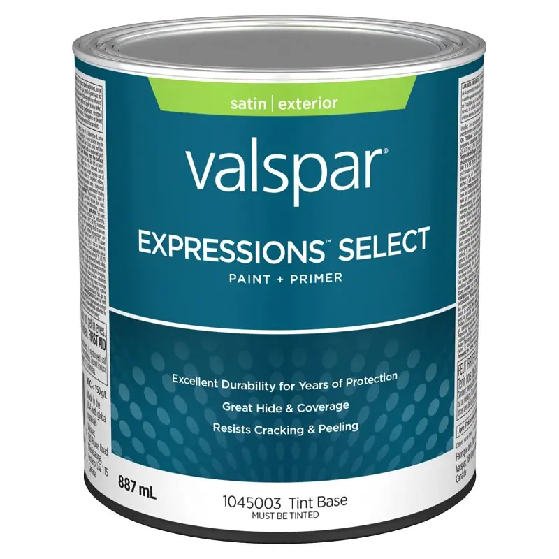 Expressions Select 029.1045003.005 Exterior Latex Paint and Primer, Acrylic, Satin, Tint Base, 1 qt
