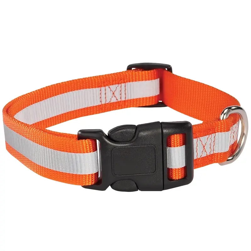 Guardian Gear ZA984 18 69 Reflective Dog Collar, Buckle Link, 18 to 26 in L, 1 in W, Nylon, Orange