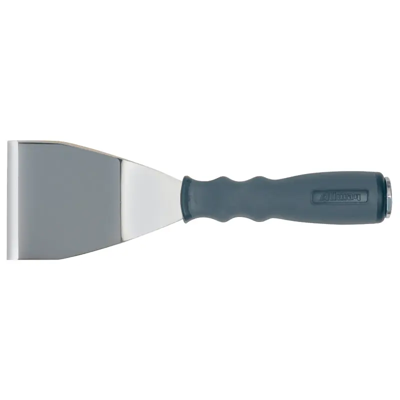 Allway Tools BS3 Paint Scraper, 3 in W Blade, Bent Blade, Steel Blade, Nylon Handle, Soft Grip Handle