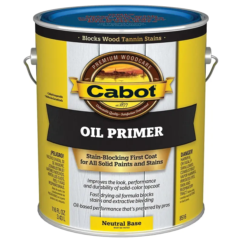 Cabot Problem-Solver 140.0008516.007 Exterior Primer, Flat, Neutral, 1 gal