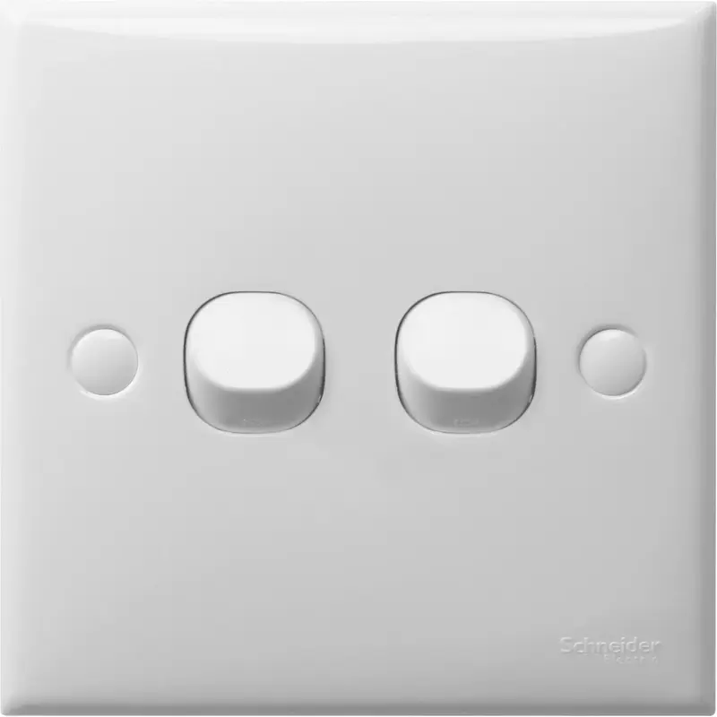 S-Classic 2 Gang 1-Way Switch White