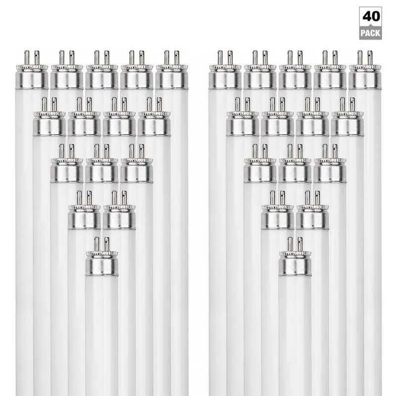 46 in. 28-Watt Linear T5 Fluorescent Tube Light Bulb, Cool White 4100K (40-Pack)Cool White / 10.2 / G5