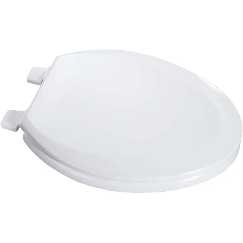 LDR Industries Toilet Seat Elongated Beveled Edge Wood WhiteWhite