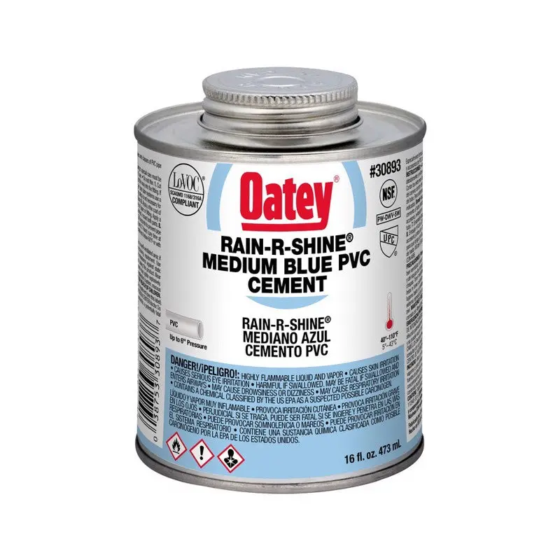 Oatey Rain-R-Shine Medium Blue PVC Cement16 oz