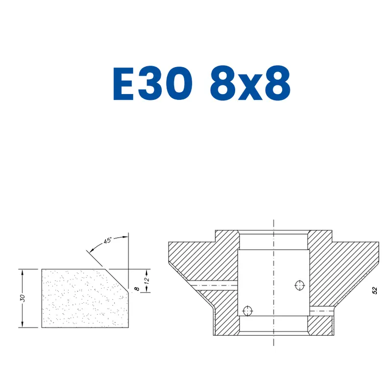 E30 8x8 (30mm 1/4 Bevel - Line 60 (Bore 35))EHS Kit (All materials high speed) / Breaker