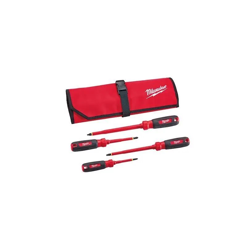 Milwaukee | 48-22-2204 4 PC 1000V Insulated Screwdriver Set w/ Roll Pouch