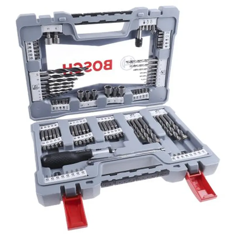 Screwdriver   Drill Bit Silver Set Wood/Concrete/Metal - 105pcs