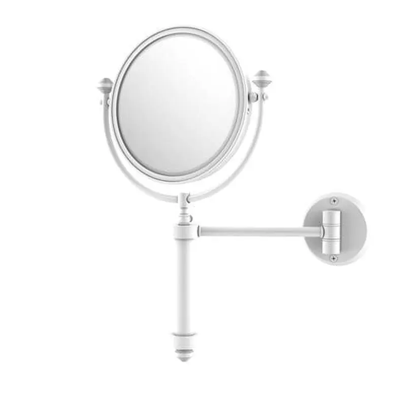 Allied Brass Southbeach 8-in x 16-in Matte White Double-Sided Magnifying Wall-Mounted Vanity Mirror