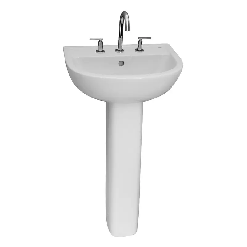 Barclay Products Compact 545 Pedestal Sink Combo in White with 6 in. Minispread Faucet HolesWhite / 60