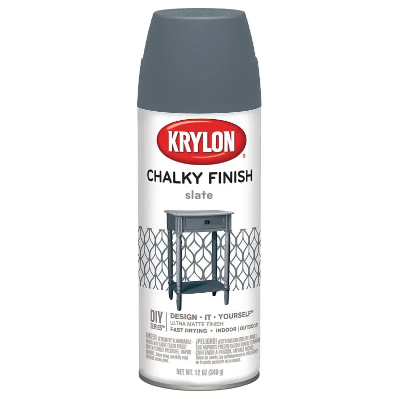 Krylon K04103000 Chalk Spray Paint, Matte, Slate, 12 oz, Can