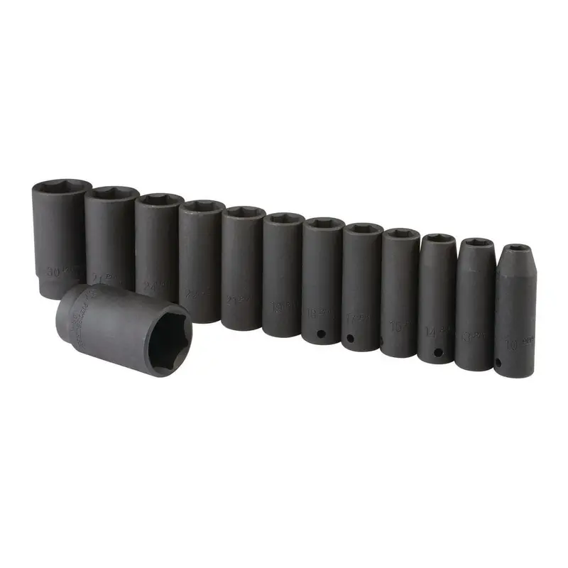 1/2 in. Drive Metric Impact Deep Socket Set, 13 Pc.