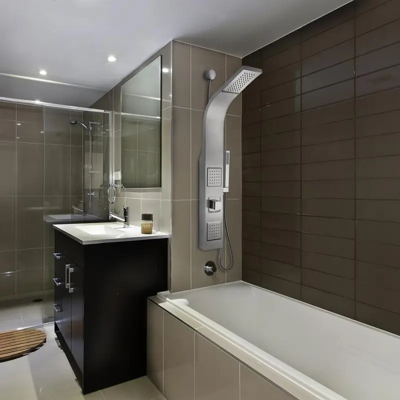 AKDY 39-in Stainless Steel 2-Spray Shower Panel System (Valve Included)