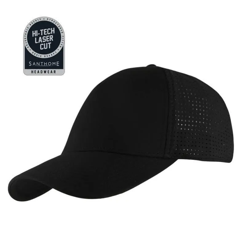 ACE - Santhome 5 Panel DryNCool Sports Cap - Black