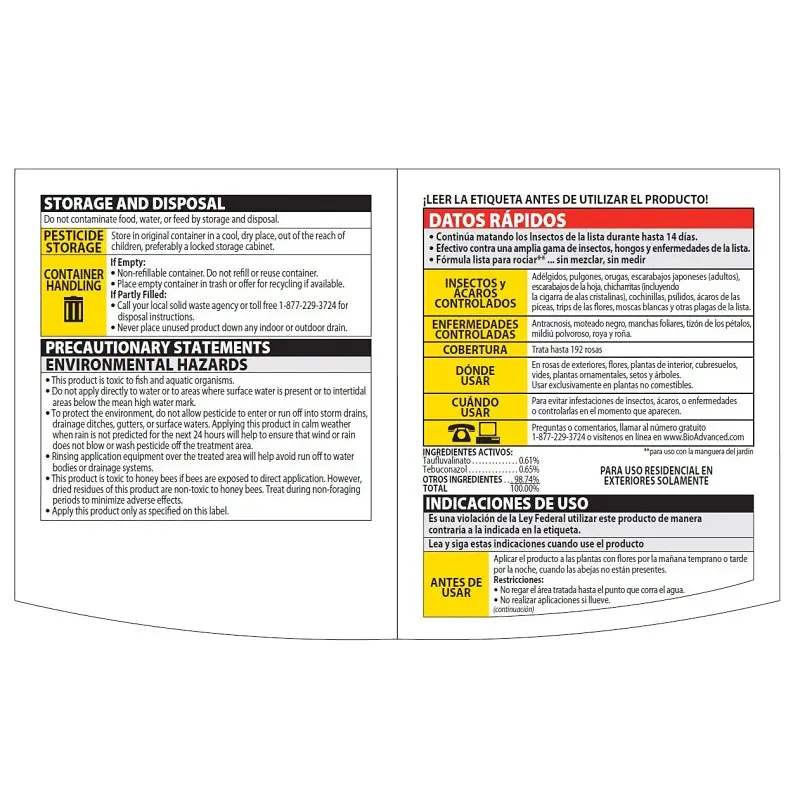 BioAdvanced 708287A Insect, Disease and Mite Control, Liquid, 32 oz