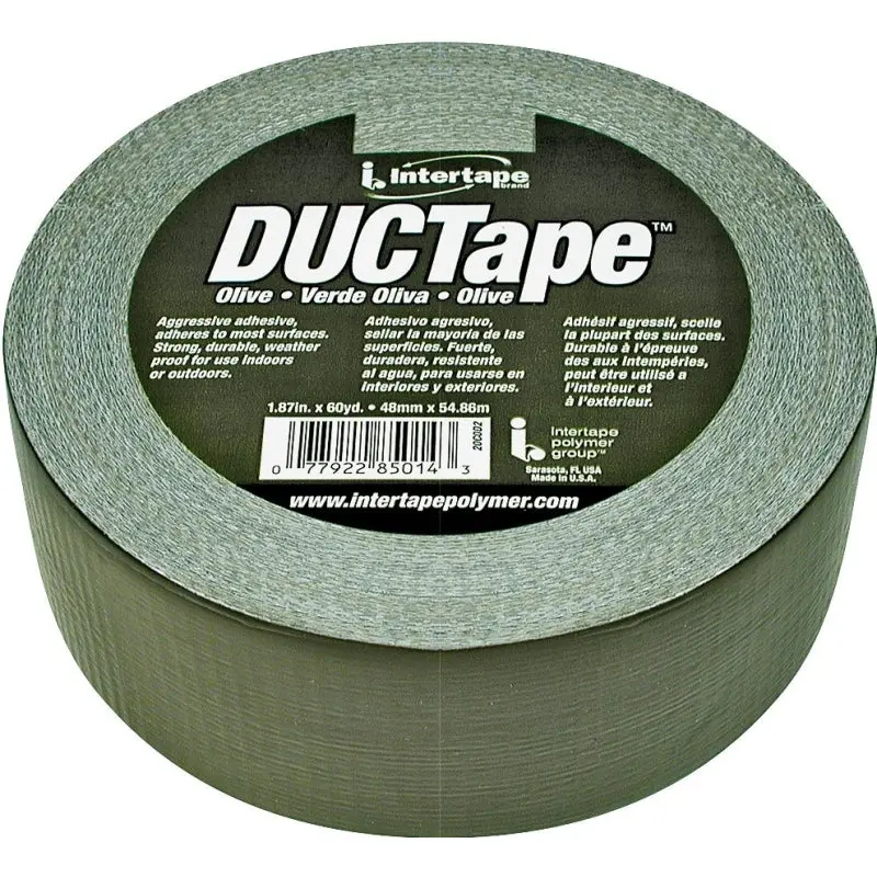 IPG 20C-OD2 Duct Tape, 60 yd L, 1.88 in W, Polyethylene-Coated Cloth Backing, Olive Drab