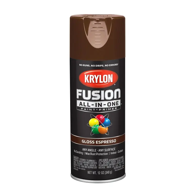 Krylon K02707007 Spray Paint, Gloss, Espresso, 12 oz, Can