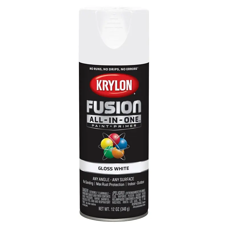 Krylon K02727007 Spray Paint, Gloss, White, 12 oz, Can