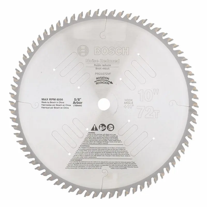 Bosch | PRO1072VF 10" 72 Tooth Noise/Vibration-Reduced Circular Saw Blade