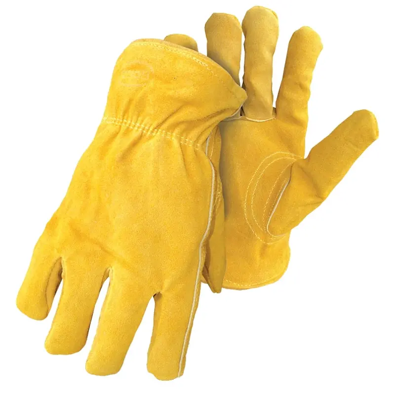 Boss 7186J Gloves, XL, Keystone Thumb, Elastic Cuff, Yellow