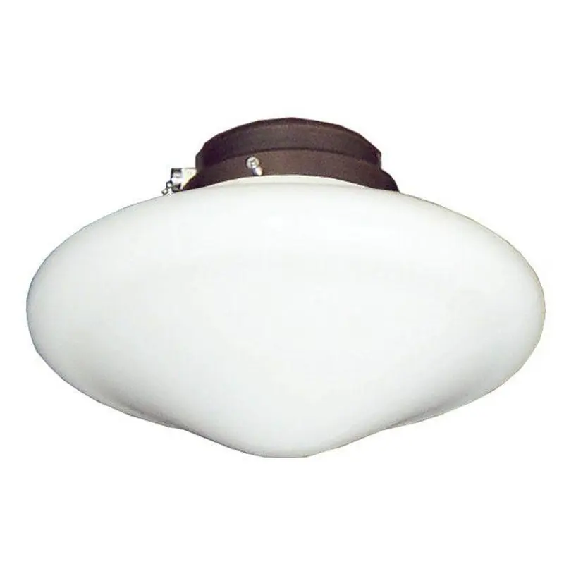 113 Tapered Schoolhouse Oil Rubbed Bronze Indoor/Outdoor Ceiling Fan LightPure White