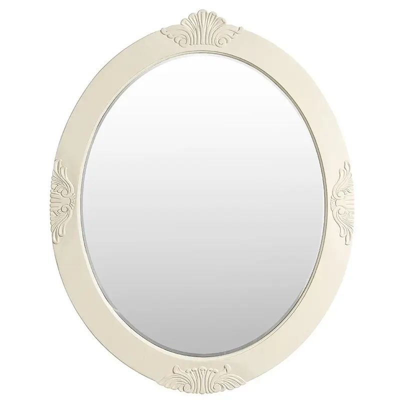 30 in. W x 38 in. H Framed Oval Beveled Edge Bathroom Vanity Mirror in antique whiteantique gray / 17